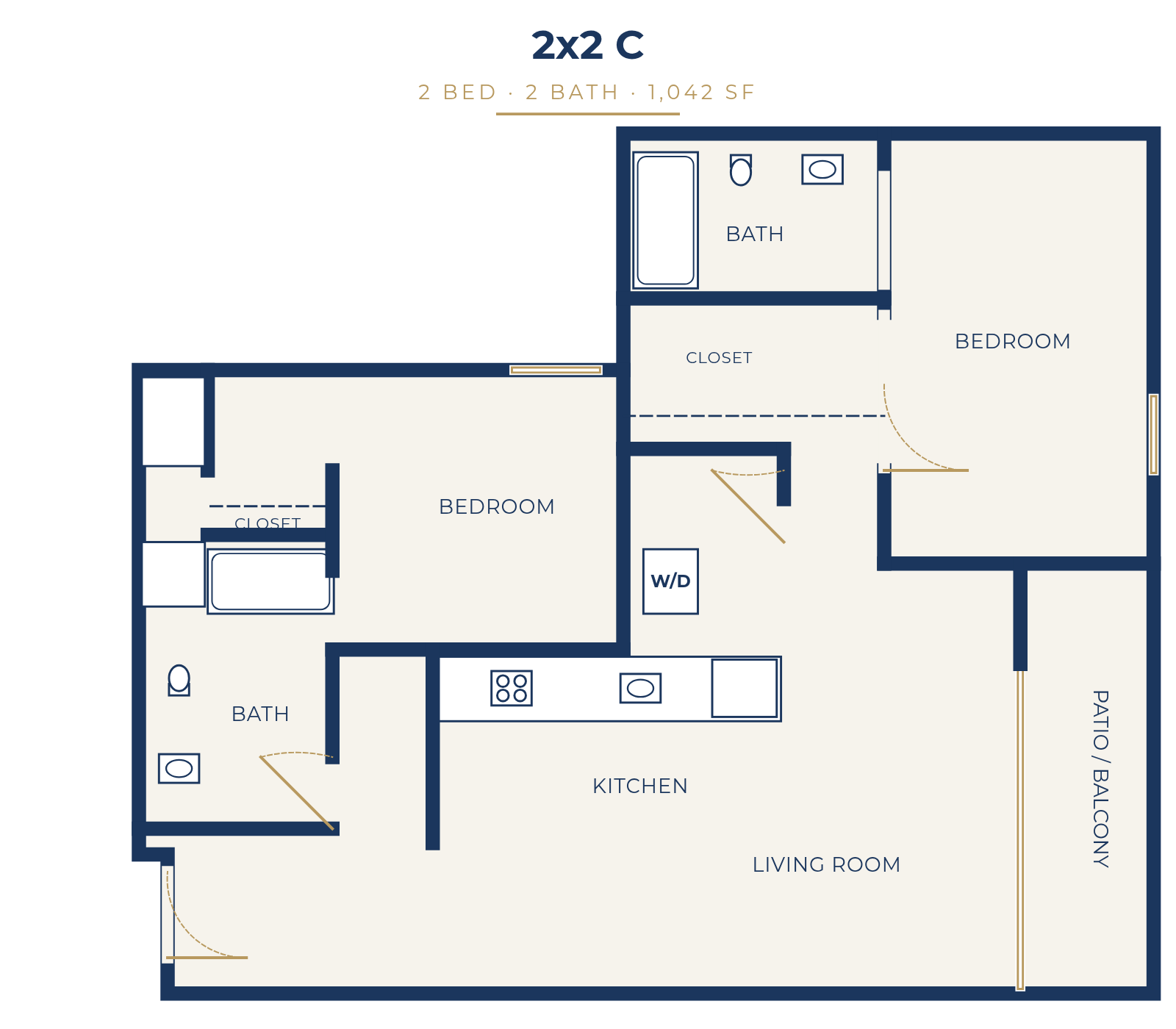 2x2 C floor plan