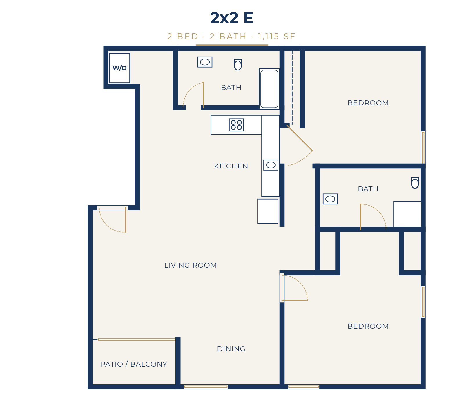2x2 E floor plan